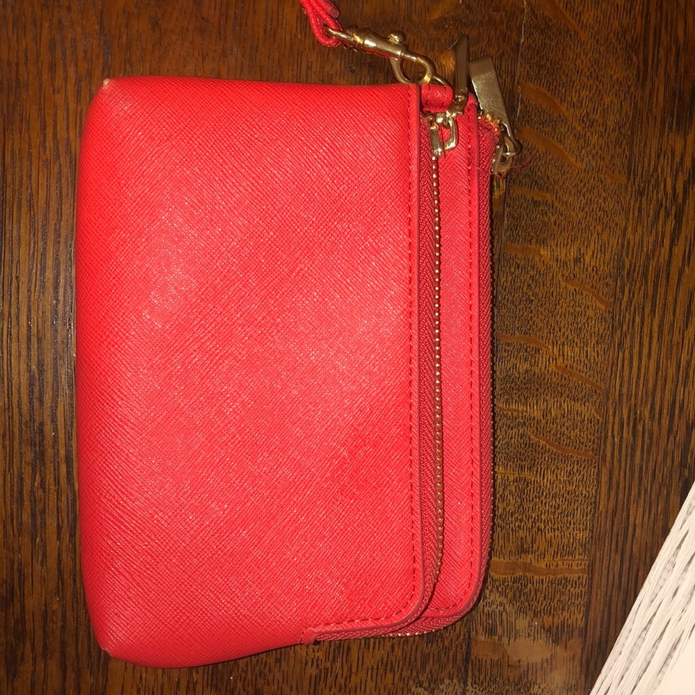 Coral wristlet wallet